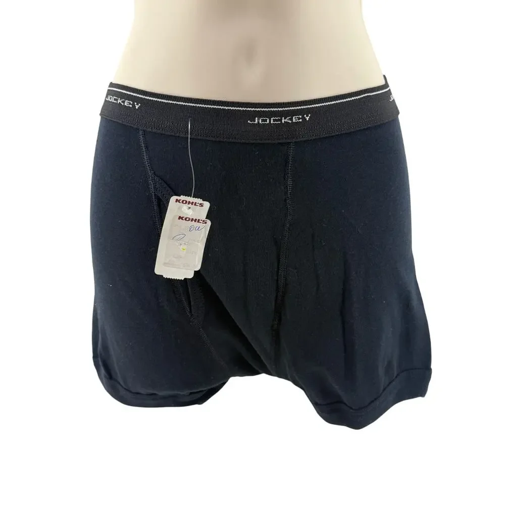 Vintage Jockey Boxer Briefs Trunks Mens Black Thick Banded Leg S Y2K 2001